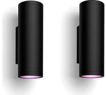 Philips Hue Appear White and Color Ambiance Smart LED āra sienas gaisma, aptumšojama, līdz 16 miljoniem krāsu, kontrolējama ar lietotni, saderīga ar Amazon Alexa (Echo, Echo Dot), 2 gab. komplektā