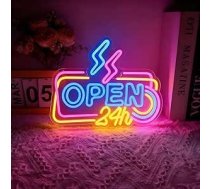 LED neona gaisma, aptumšojama krāsaina neona zīme ar USB pieslēgumu, uzrakstu neona gaismas zīme sienas dekorēšanai, kāzām, dzimšanas dienai, bāriem, ballītēm (atvērts 24 h)