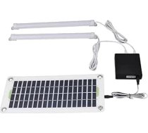 SUNGOOYUE LED Saules gaisma, efektīva 30W kempinga telts gaisma āra pārgājieniem, 2 x USB ūdensnecaurlaidīga akumulatora kaste - saules paneļa gaisma savvaļas kempingiem, balta