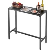 VEVOR Bāra galds, 1000 x 375 x 980 mm, Bistro galds, Bāra galds ar metāla rāmi, Taisnstūra ēdamgaldi, Virtuves galds, Bāra galds, Svētku galds, Dārza mēbeles balkonam, dārzam, baseina malai