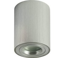 Virsmas prožektors IP44 apaļš ar GU10 vannas istabas āra un iekštelpu apgaismojumam 95 x 80 mm Krāsa: matēts nerūsējošais tērauds Gaismas krāsa: silti balta, Watt: 1,2 Watt