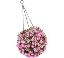Toddmomy LED saules gaismas kulonu gaisma Rozā ziedi Topiary bumba 425 x 22 cm, izturīga pret laikapstākļiem, dārza terasei, izmantošanai ārpus telpām
