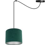 Light-Home Milan Spider Pendant Lamp - Zirnekļa piekaramais gaismeklis - Griestu gaisma - Zirnekļa lampa ar 1 galviņu - Metāla un auduma piekaramais gaismeklis - E27 - Zaļš un sudraba krāsā