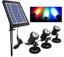 Acouto Saules dārza apgaismojums Āra ūdensnecaurlaidīgs iebūvēts zemes apgaismojums, LED Saules ceļa apgaismojums ar 3 regulējamām galviņām, ar 2200mAh akumulatoru, ainavai, pagalmam, baseinam