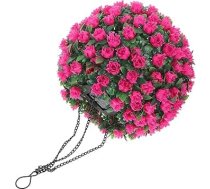 Saules enerģijas LED piekaramā lampa Bokskoka bumba 425 x 22 cm Plastmasas un dzelzs rozā dārza gaisma balkona un kāzu dekorēšanai