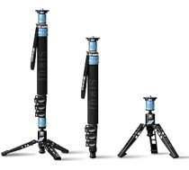 SIRUI P-424FS Modulārais 3 in 1 oglekļa šķiedras monopods ar 63" statīva stiprinājumu Maksimālā slodze 12 kg kamerām, DSLR, videokamerām