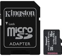 Kingston Industrial microSD - 16GB microSDHC Industrial C10 A1 pSLC karte + SD adapteris - SDCIT2/16GB