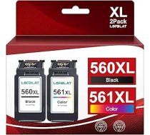 LOFBLAT Printera kasetnes 560 561 PG560XL CL561XL Multipack, kas paredzētas Canon 560 561 kasetņu nomaiņai, kas paredzētas Canon TS5350i kasetnes, kas paredzētas Canon Pixma TS5350 TS5351 TS5352 TS7451 TS7450 printerim (1 melna 1