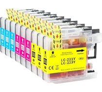 Yowell 9 x LC223XL krāsu kasetnes, kas ir saderīgas ar Brother LC223 XL LC-223 zili dzeltenās krāsas kasetnēm, kas paredzētas Brother MFC-J5320DW MFC-J4420DW DCP-J562DW MFC-J480DW MFC-J880DW DCP-J4120DW