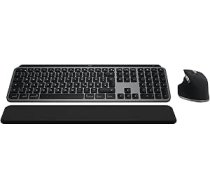 Logitech MX Keys S Combo priekš Mac, bezvadu tastatūra/pele ar roku balstu, izgaismota tastatūra, ātras ritināšanas pele, Bluetooth USB C, MacBook Pro/MacBook Air/iMac/iPad, QWERTZ DE - Pelēks