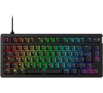 HyperX Alloy Rise 75 mehāniskā spēļu tastatūra - 75% izkārtojums, karstā nomaiņa, RGB apgaismojums, blīvējuma stiprinājums, HyperX lineārie slēdži, AZERTY franču izkārtojums - melna