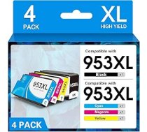 953XL printeru kasetnes, kas saderīgas ar HP 953 XL Multipack 953xl printeru kasetnēm HP OfficeJet Pro 7740 7720 7730 8710 8720 8730 8715 8210 8218 8725 8728 8740 kasetnēm (4 gab.)