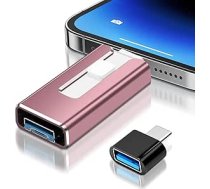 USB zibatmiņas karte 256 GB iPhone, 4 in 1 USB atmiņas karte iPhone / iPad / Android mobilajam tālrunim / datoram, USB 3.0 ātrgaitas zibatmiņas karte, Plug and Play - fotoattēlu un video dublējums, rozā krāsā