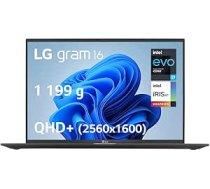 LG gram 16Z90R-G.AD75F klēpjdators 16 collu 1199 g, IPS displejs QHD+ 16:10, platforma Intel Evo i7-1360P, RAM 32GB, SSD 512GB NVMe, Intel Iris Xe, Thunderbolt 4, Windows 11, AZERTY tastatūra, melns