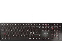 CHERRY KC 6000 SLIM Ultra slim dizaina tastatūra, Pan Nordic izkārtojums (QWERTY), vadu (USB-A ports), klusie taustiņi, izturīgs marķējums, melna krāsa