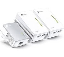 TP-Link TL-WPA4220 TKIT 2 portu Powerline adapteris WiFi Starter Kit, Range Extender, platjoslas/WiFi Extender, WiFi Booster/Hotspot, nav nepieciešama konfigurācija, UK kontaktdakša