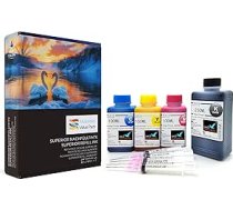550 ml uzpildes tintes komplekts, kas saderīgs ar Canon PG-560 CL-561 kasetnēm - priekš Canon Pixma TS5350 TS5351 TS5352 TS5353 TS5355 TS7450 TS7451 Četru krāsu uzpildes komplekts ar piederumiem