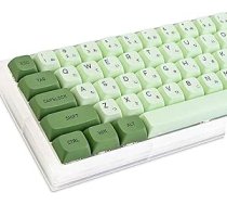 GTSP XDA profila japāņu taustiņu vāciņi 60% PBT 122 taustiņi, zaļo taustiņu komplekts Cherry MX vāciņiem, bez taustiņiem, 60% 65% spēļu tastatūrai (Matcha)