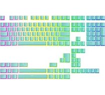 Ranked Pudding v2 PBT taustiņu vāciņi | 145 Double Shot Translucent ANSI US un ISO izkārtojums | OEM profils RGB mehāniskās spēļu tastatūras (Miami Blue)