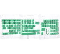 Corsair PBT Double-Shot PRO Keycap Mod Kit (dubultā šāviena PBT taustiņu vāciņi, standarta apakšējās rindas saderība, teksturēta virsma, 1,5 mm biezas sienas ar apgaismotu fontu, iekļauti O-Ring amortizatori), piparmētru zaļš