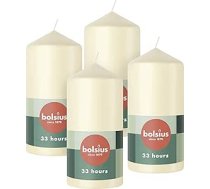Bolsius gludas sveces - Ziloņkaula kauls - 4 gabali - 12 x 6 cm - Dekoratīvās mājas sveces - deg 33 stundas - bez aromāta - satur dabīgo augu vasku - bez palmu eļļas