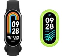 Xiaomi MI Smart Band 8 Black, viedpulkstenis, 16 dienu akumulatora darbības laiks, pilna uzlāde 1 stundas laikā, nepārtraukta veselības uzraudzība, profesionāla treniņu analīze, MI Band 8 skriešanas klips