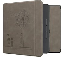 kwmobile Korpuss saderīgs ar Kobo Forma Case - Mākslīgās ādas vāciņš - Dandelion Love Grey