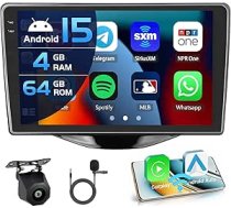 4+64G auto radio Toyota Aygo Peugeot 108 Citroen C1 2015-2020 Android 15 ar 9 collu iekšējo ekrānu atbalsta Wireless Carplay un Android Car Mirror Link Radio FM/RDS GPS WiFi BT SWC