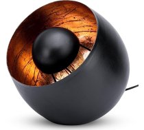 ZEYA galda lampa, melns vara metāls, diametrs 23, zemniecisks grīdas lampas galds, apaļa dekoratīvā gaisma melnā krāsā, industriāls un retro stils, E27 ligzda, maks. 40 W, mājas aksesuārs un dāvana jaunam mājoklim