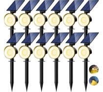 nipify saules gaismas āra dārzam, 12 53 LED saules starmešu dārza apgaismojums IP65 ūdensizturīgs, 3 spilgtuma silti baltas saules gaismas āra apgaismojums āra celiņu apgaismojums āra celiņiem ārpus telpām ārā