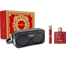 Versace Eros Flame Natural EDP aerosols ar kosmētikas maisiņu 3 gab. dāvanu komplekts vīriešiem