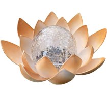 VICASKY Solar Gartenleuchte Lotusblüte mit Glaskugel Solar Landschaftsleuchte Automatisch Dämmerungssensor Außenbeleleuchtung für Terrasse Garten und Hof