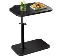 C galda sānu galds Regulējams augstums, portatīvo datoru galds dīvānam Gulta, lasīšanas stūris C-veida sānu galds dīvānam 360° rotējošs TV paplātes kafijas galdiņi, bīdāmie zemāk (melns)