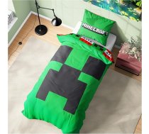Get Trend Minecraft bērnu gultasveļa 135 x 200 cm, divpusējā gultasveļa bērniem un pusaudžiem, Creeper spilvens un segas pārvalks, spēļu dāvanas zēniem (Green Minecraft, vienvietīga)