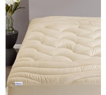 Sleep Zone Cooling Queen matrača pārvalks, Premium matrača pārvalks, polsterēts, elpojošs, mazgājams, ar dziļu kabatu, 8-21" (bēšs, Queen)