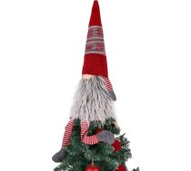 GNOME Ziemassvētku eglītes papildinājums, rūķu Ziemassvētku rotājums, Ziemassvētku vecīša rūķi, plīša svētku rotājums, rotājumu aksesuāri (sarkana adīta cepure)