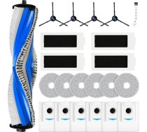 22 Piederumi Ecovacs Deebot T30S / T30s Pro robotizētajam putekļsūcējam, 1 galvenā birste, 4 HEPA filtri, 6 salvetes, 6 putekļu maisiņi, 4 sānu birstes, 1 tīrīšanas birste