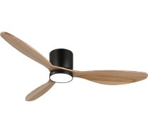 reiga Griestu ventilators ar tālvadības pulti, 132 cm klusais griestu ventilators ar lampu, 6 vēja ātrumi, viedais Alexa ventilators - dabīgā koka lapu krāsa