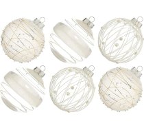 XmasExp Ziemassvētku bumbiņu rotājumu komplekts 70 mm balti, lieli, izturīgi pret sadrupšanu, caurspīdīgi, mirdzoši Ziemassvētku bumbiņu rotājumi, smalki, piekaramie rotājumi Ziemassvētku svinībām (12 gab., balti)