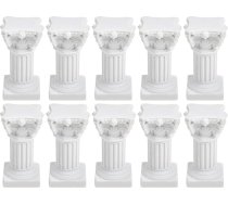 Alipis 10 baltu sveču turētāju komplekts, romiešu kolonnu statujas, grieķu kolonnas, sveču turētājs, mini sveču turētājs no sveķiem, arhitektūras skulptūra, tortes displejs kāzu dekorēšanai