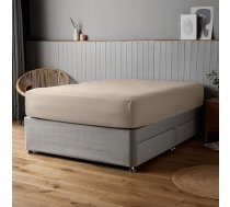 Silentnight Super Soft Natural Fitted Sheet, mājīga un ērta, maiga pieskāriena, grezna, viegli kopjama mikrošķiedra ar elastīgu stūru, stilīga un moderna matrača pārvalks, divvietīga,