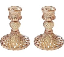 Sveču turētājs, stikla svečturis, stikla svečturis galdam, priekšnamam, kāzām, kāzām, dāvanām, mājas dekorēšanai (zelta krāsā, 2 gab.)