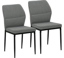 HOMCOM Set of 2 Upholstered Dining Chairs Velvet Kitchen Living Room Chairs with Ergonomic Backrest Without Steel Armrests, Grey