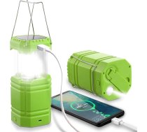 LED saules enerģijas kempinga lampa, kempinga laterna, iebūvēta 3000 mAh baterija, salokāma, piekaramā lampa ar rokas krānu un lukturi, avārijas apgaismojums strāvas padeves pārtraukumu gadījumiem, pārgājieniem, āra aktivitātēm