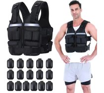 Sportneer regulējama svara veste 0,9–8 kg/0,9–19 kg, 16-in-1 ātri regulējama skriešanas veste vīriešiem un sievietēm, spēka treniņiem, vingrošanai un sporta zālei, augstas kvalitātes svara veste