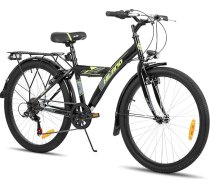 HILAND 20 24 collu bērnu velosipēds kalnu velosipēds ar 6 pārnesumu pārslēgšanu, MTB bērniem zēniem meitenēm ar statīvu, melns/balts velosipēds