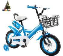Bērnu velosipēds 12 collu uzlabots jauniešu velosipēds 2–4 gadu vecumam Bērnu velosipēds ar stabilizatoriem un grozu Augstuma regulējams bērnu velosipēds 80–95 cm garajiem zēniem un meitenēm