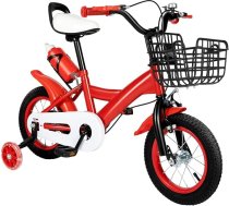 Bērnu velosipēds 12 collu bērnu velosipēds 2–4 gadu vecumam, pedāļu velosipēds ar stabilizatoriem un grozu, bērnu velosipēds meitenēm un zēniem, bērnu velosipēds ar regulējamu augstumu