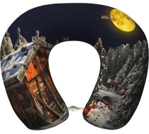 Ziemassvētku ainava Ziemas noskaņa Ceļojuma spilvens Atmiņas putu kakla spilvens Atbalsts Lidmašīnas spilvens ceļojumiem, miega atpūtai, automašīnā, vilcienā un mājās