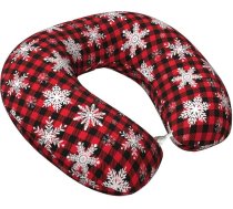 Sniegpārslas Plaid Ziemassvētku ceļojuma spilvens Memory Foam kakla spilvens Ceļojuma nepieciešamības Lidojuma spilvens Kakla spilvens ceļojumiem / gulēšanai Ceļojuma piederumi sievietēm Vīriešiem
